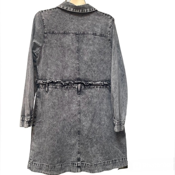 Who what wear Acid Wash Distressed Denim Shirt Dress Size Medium - Picture 2 of 8